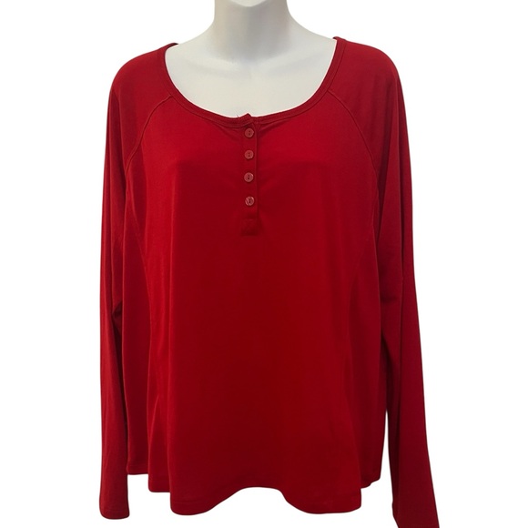 Stars Above Women Large Soft Red long sleeve Pajama Top Excellent condition - Picture 1 of 5